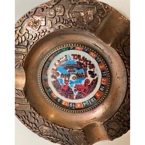 Copper 1978 Working Roulette Wheel‎ Ashtray Lake Tahoe Souvenir Hong Kong 5"